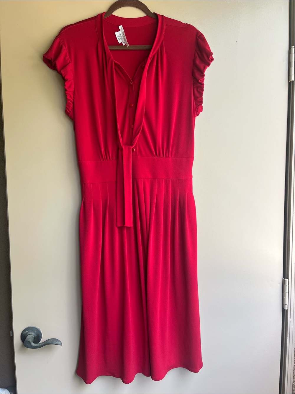 Vintage Tie-Neck Midi Dress - Women's sz 12